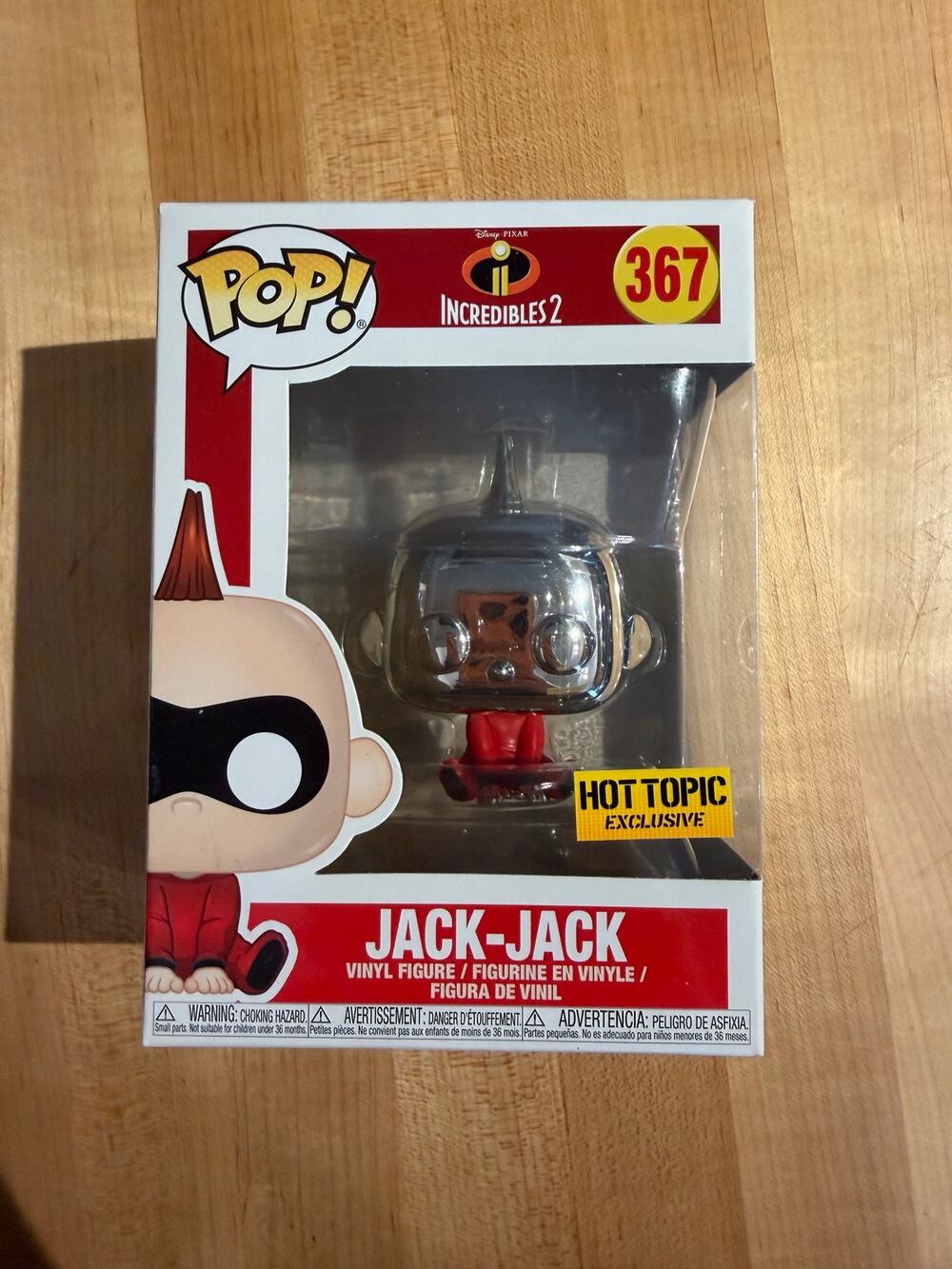 Funko Pop! Disney Pixar Incredibles 2 Chrome Jack-Jack #367 Hot Topic Exclusive